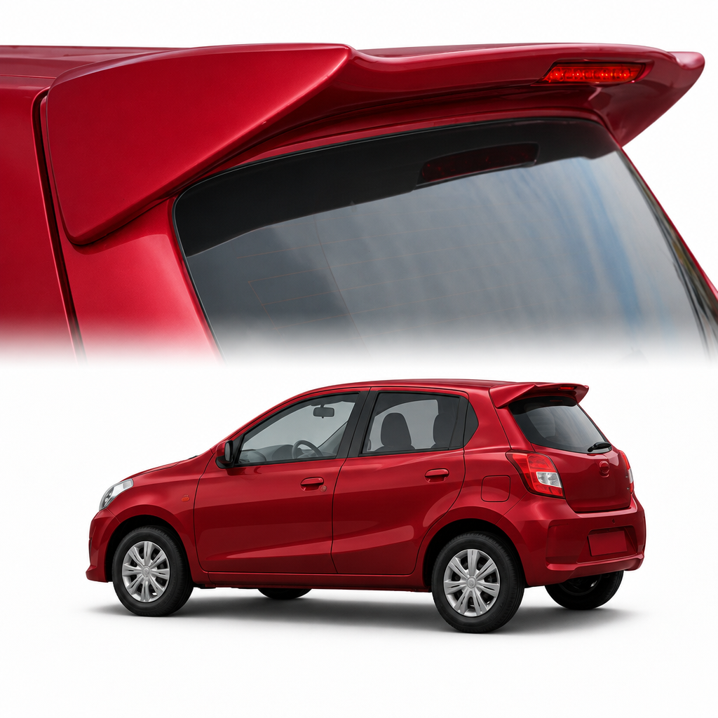 Auto Pearl FRP/ABS Drill Free Roof Spoiler Compatible with Datsun Go| Car Spoiler With Brake Light