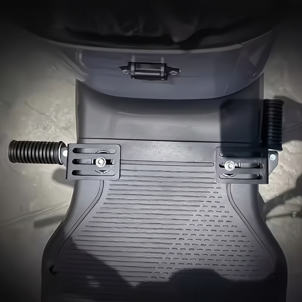 Auto Pearl Side Footrest for Scooter | Spring Coil Style Foot Pegs | Adjustable Sliding Rail | Universal Fit | Black