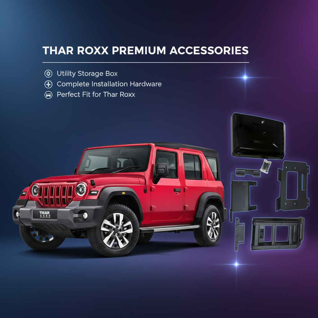 Premium Thar Roxx - Defender Style Ladder & Side Storage Box With Mounting Kit