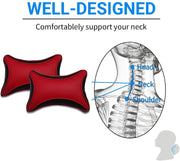 Black Red Car Pillow Cushion for Universal For Car (Rectangular Set of 2)