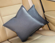 Leatherite Car Pillow Cushion for Universal For Car  (Square, Pack of 2)