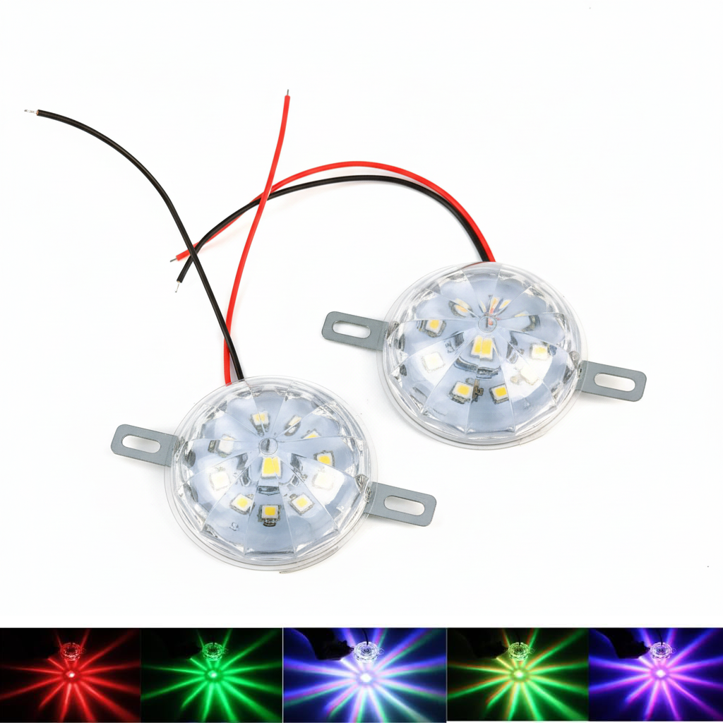 Auto Pearl Motorcycle RGB Star Light Flash Chassis Strobe Light Underglow Ambient RGB Dash Light 12V-30W Motorbike LED compatible with All Bike (Pack of 2)