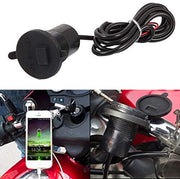 USB Mobile Charger with Waterproof Silicon Cover with on/Off Switch for Bikes and Cars (Fast Charging Output- 5V-1.5A, Black)